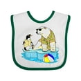 thumbnail image 1 of Inktastic Penguin and Polar Bear Iceberg Beach Bums Boys or Girls Baby Bib, 1 of 4