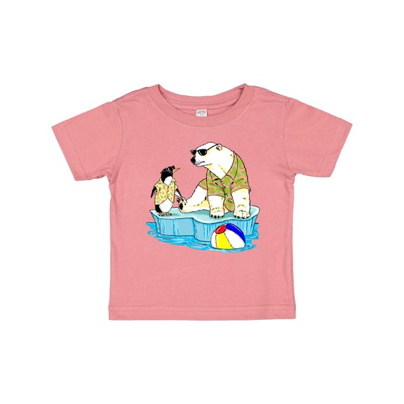 Inktastic Penguin and Polar Bear Iceberg Beach Bums Boys or Girls Baby T-Shirt