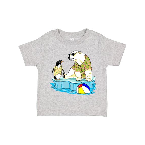 Inktastic Penguin and Polar Bear Iceberg Beach Bums Boys or Girls Toddler T-Shirt