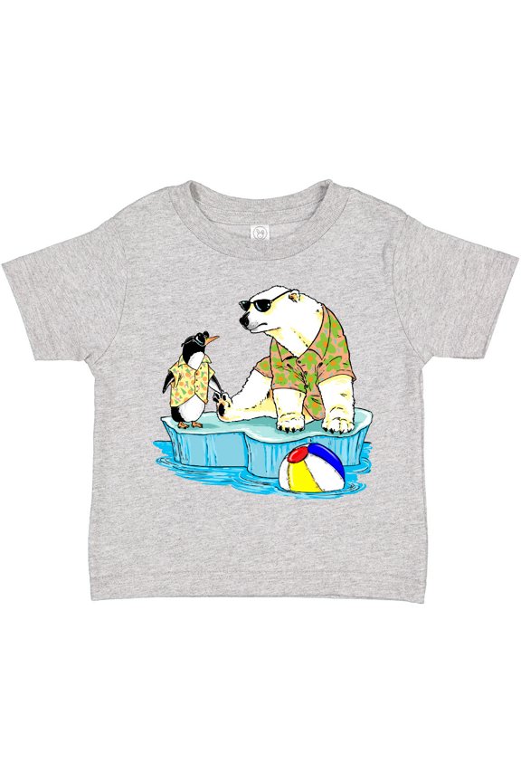 Penguin and Polar Bear Iceberg Beach Bums Boys or Girls Toddler T-Shirt