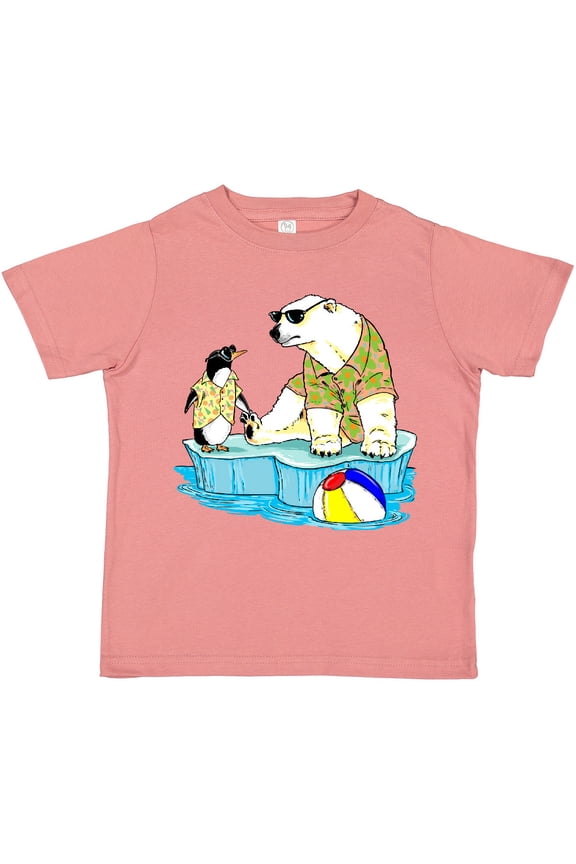 Penguin and Polar Bear Iceberg Beach Bums Boys or Girls Toddler T-Shirt