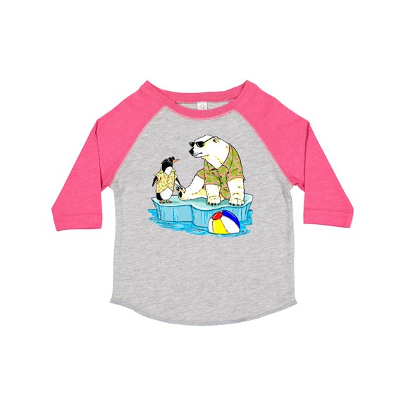 Inktastic Penguin and Polar Bear Iceberg Beach Bums Boys or Girls Toddler T-Shirt