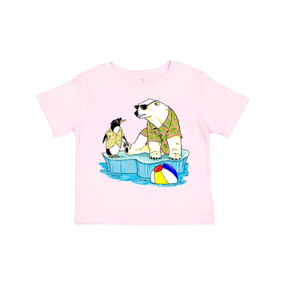 Inktastic Penguin and Polar Bear Iceberg Beach Bums Boys or Girls Toddler T-Shirt