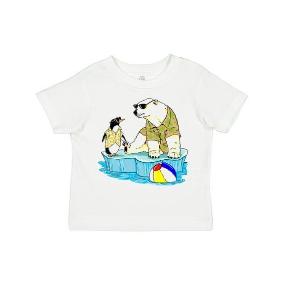 Inktastic Penguin and Polar Bear Iceberg Beach Bums Boys or Girls Toddler T-Shirt