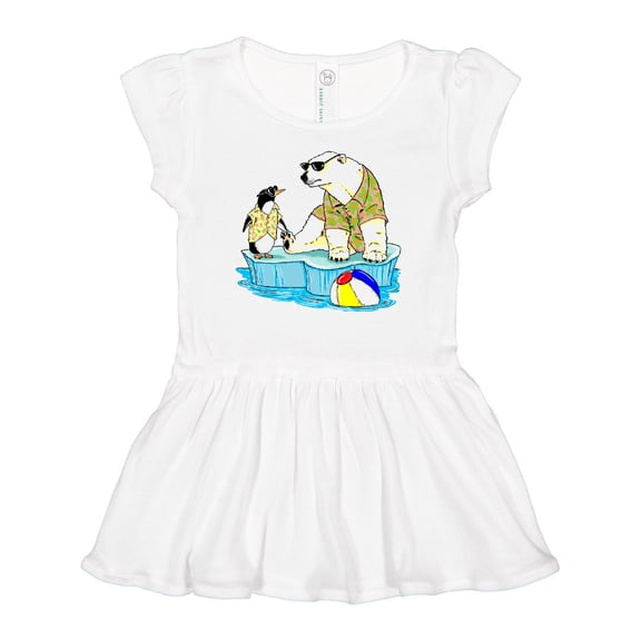 Inktastic Penguin and Polar Bear Iceberg Beach Bums Girls Baby Dress