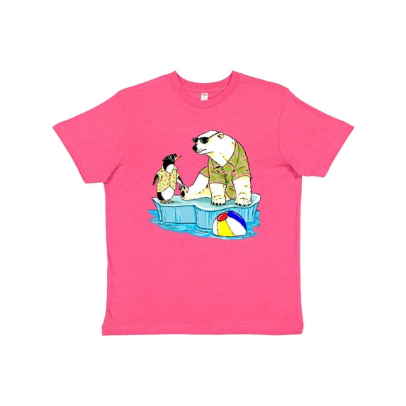 Inktastic Penguin and Polar Bear Iceberg Beach Bums Youth T-Shirt