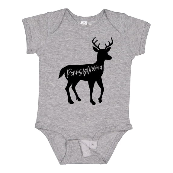 Inktastic Pennsylvania Black Deer Silhouette Boys or Girls Baby Bodysuit