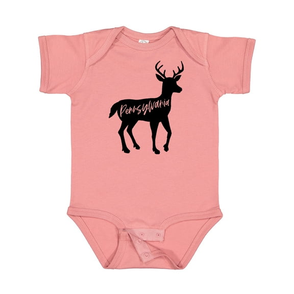 Inktastic Pennsylvania Black Deer Silhouette Boys or Girls Baby Bodysuit