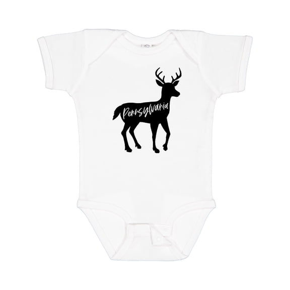 Inktastic Pennsylvania Black Deer Silhouette Boys or Girls Baby Bodysuit