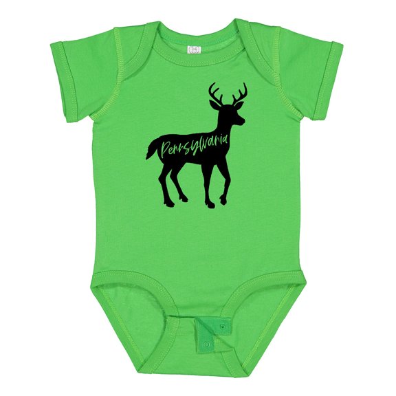 Inktastic Pennsylvania Black Deer Silhouette Boys or Girls Baby Bodysuit