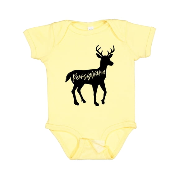Inktastic Pennsylvania Black Deer Silhouette Boys or Girls Baby Bodysuit