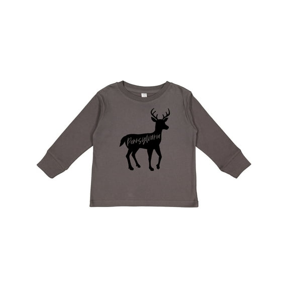 Inktastic Pennsylvania Black Deer Silhouette Boys or Girls Long Sleeve Toddler T-Shirt