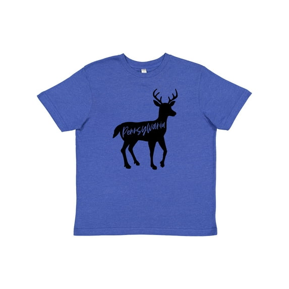 Inktastic Pennsylvania Black Deer Silhouette Youth T-Shirt