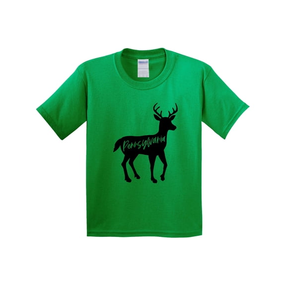 Inktastic Pennsylvania Black Deer Silhouette Youth T-Shirt