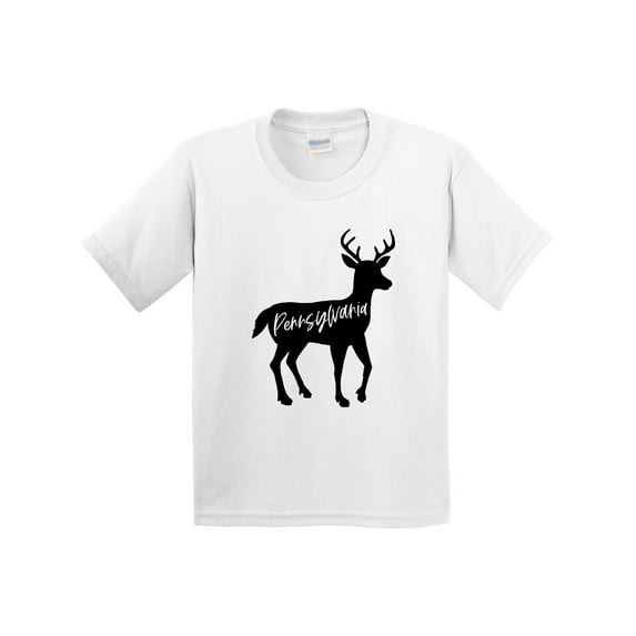 Inktastic Pennsylvania Black Deer Silhouette Youth T-Shirt