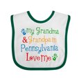 thumbnail image 1 of Inktastic Pennsylvania Grandma and Grandpa Love Me Boys or Girls Baby Bib, 1 of 4