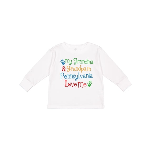 Inktastic Pennsylvania Grandma and Grandpa Love Me Boys or Girls Long Sleeve Toddler T-Shirt