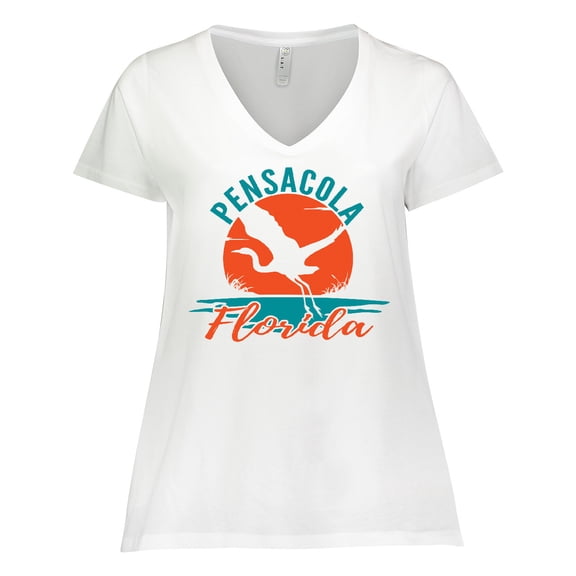 Inktastic Pensacola Florida Vacation Trip Women's Plus Size V-Neck T-Shirt