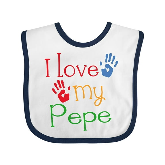 Inktastic Pepe Grandkids Handprints Boys or Girls Baby Bib
