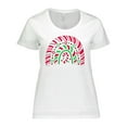 thumbnail image 1 of Inktastic Peppermint Rainbow with Candy Cane Women's Plus Size T-Shirt, 1 of 5
