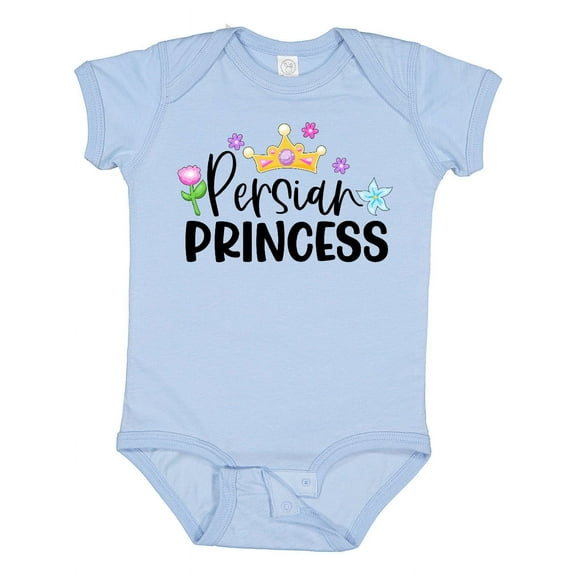 Inktastic Persian Princess with Crown and Flowers Girls Baby Bodysuit