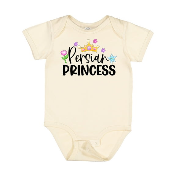 Inktastic Persian Princess with Crown and Flowers Girls Baby Bodysuit