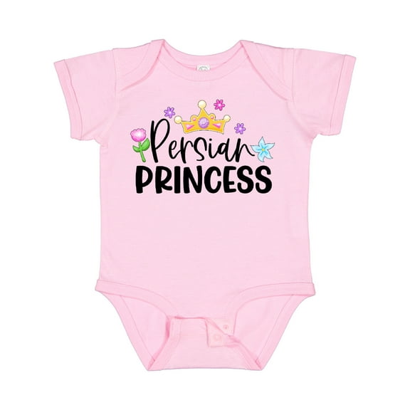 Inktastic Persian Princess with Crown and Flowers Girls Baby Bodysuit