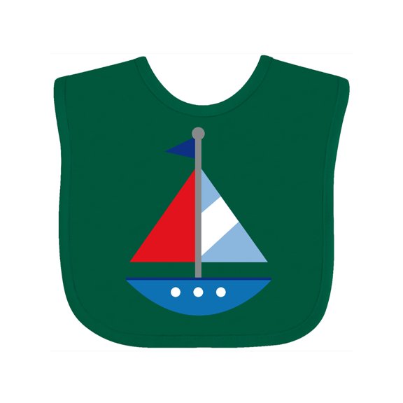 Inktastic Personalized Sailboat Boys or Girls Baby Bib
