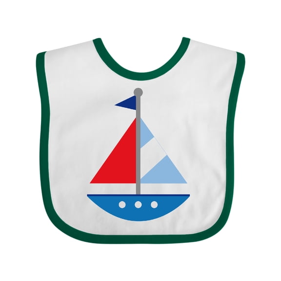 Inktastic Personalized Sailboat Boys or Girls Baby Bib