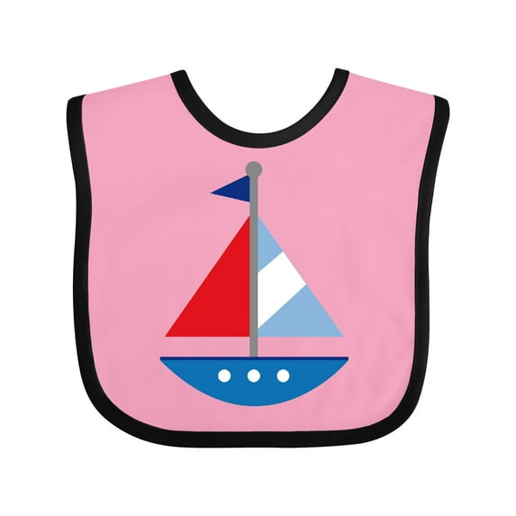 Inktastic Personalized Sailboat Boys or Girls Baby Bib
