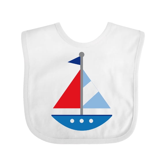 Inktastic Personalized Sailboat Boys or Girls Baby Bib