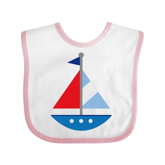 Inktastic Personalized Sailboat Boys or Girls Baby Bib