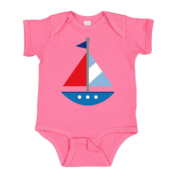 Inktastic Personalized Sailboat Boys or Girls Baby Bodysuit