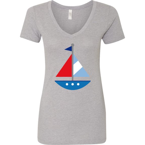 Inktastic Sailboat Cute Women's V-Neck T-Shirt
