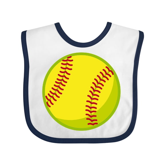 Inktastic Personalized Softball Boys or Girls Baby Bib