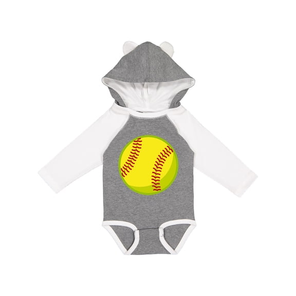 Inktastic Personalized Softball Boys or Girls Long Sleeve Baby Bodysuit
