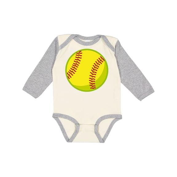 Inktastic Personalized Softball Boys or Girls Long Sleeve Baby Bodysuit
