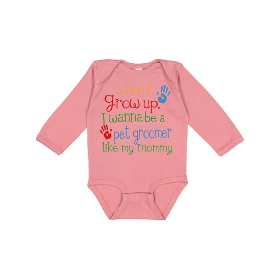Inktastic Pet Groomer Like Mommy Boys or Girls Long Sleeve Baby Bodysuit