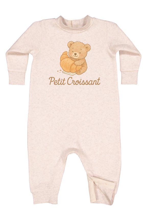 Petit Croissant Teddy Baby Fleece Romper