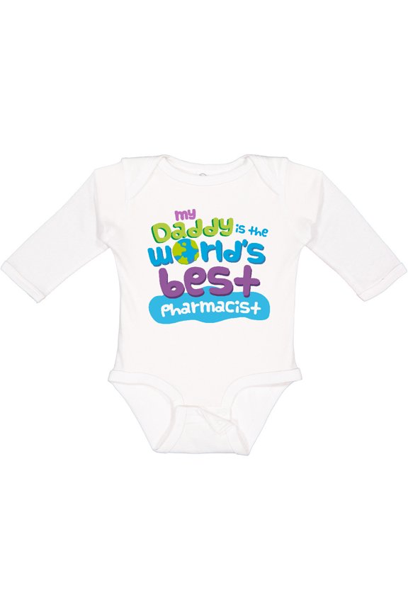 Pharmacist Daddy for Son or Daughter Boys or Girls Long Sleeve Baby Bodysuit