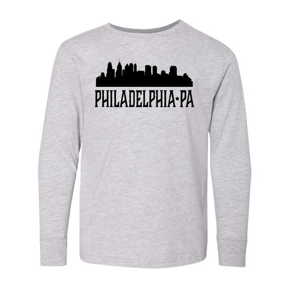 Inktastic Philadelphia Pennsylvania City Skyline Long Sleeve Youth T-Shirt