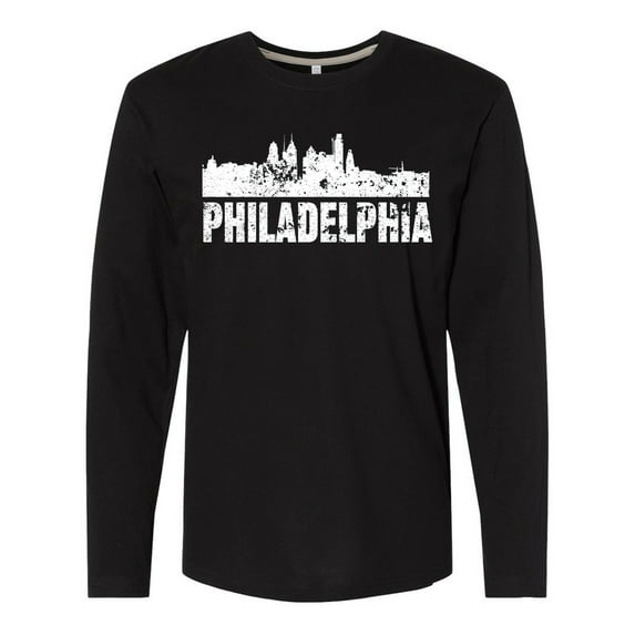 Inktastic Philadelphia Skyline Grunge Long Sleeve T-Shirt