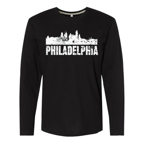 Inktastic Philadelphia Skyline Grunge Long Sleeve T-Shirt