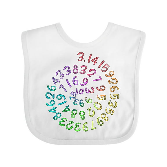 Inktastic Pi Day Pi Numerals in Rainbow Spiral Boys or Girls Baby Bib