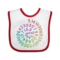 thumbnail image 1 of Inktastic Pi Day Pi Numerals in Rainbow Spiral Boys or Girls Baby Bib, 1 of 4
