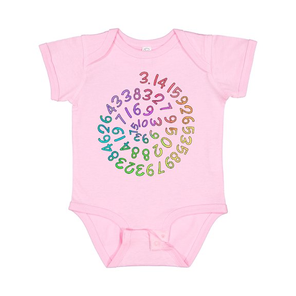 Inktastic Pi Day Pi Numerals in Rainbow Spiral Boys or Girls Baby Bodysuit