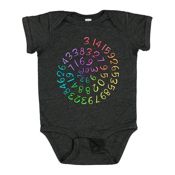 Inktastic Pi Day Pi Numerals in Rainbow Spiral Boys or Girls Baby Bodysuit