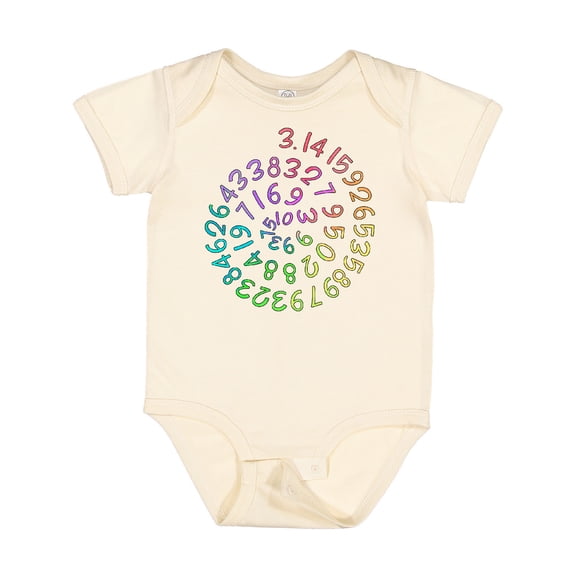 Inktastic Pi Day Pi Numerals in Rainbow Spiral Boys or Girls Baby Bodysuit
