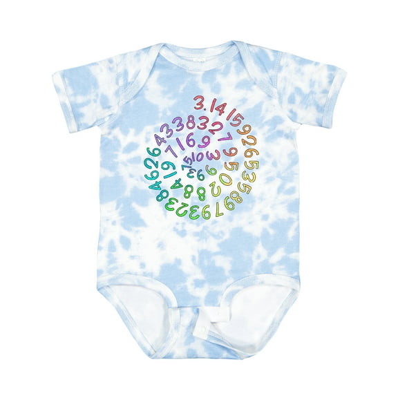 Inktastic Pi Day Pi Numerals in Rainbow Spiral Boys or Girls Baby Bodysuit