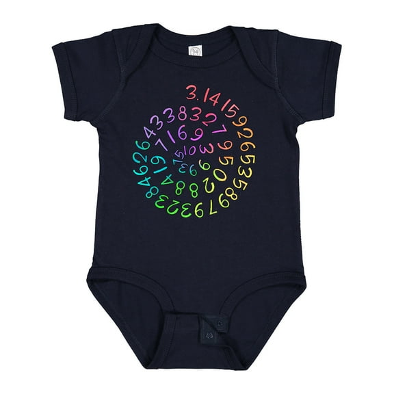 Inktastic Pi Day Pi Numerals in Rainbow Spiral Boys or Girls Baby Bodysuit